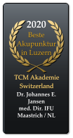 2020 Beste Akupunktur in Luzern     Dr. Johannes E. Jansen med. Dir. IFU Maastrich / NL  TCM Akademie Switzerland TCM Akademie Switzerland